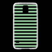 Coque Samsung Galaxy S5 rayures vert d'eau et noires