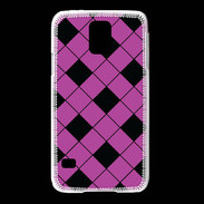 Coque Samsung Galaxy S5 losange noir & rose