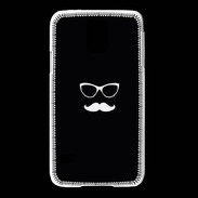 Coque Samsung Galaxy S5 moustache noir & blanc