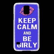 Coque Samsung Galaxy S5 Keep Calm Girly Bleu
