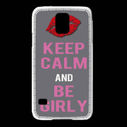 Coque Samsung Galaxy S5 Keep Calm Girl Gris