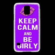 Coque Samsung Galaxy S5 Keep Calm Girly Violet