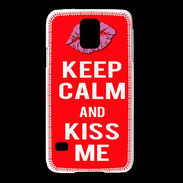 Coque Samsung Galaxy S5 Keep Calm Kiss me Rouge