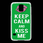 Coque Samsung Galaxy S5 Keep Calm Kiss me Vert