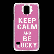 Coque Samsung Galaxy S5 Keep Calm Be Lucky Rose