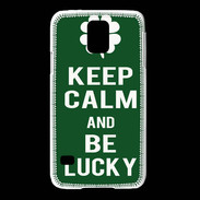 Coque Samsung Galaxy S5 Keep Calm Be lucky Vert