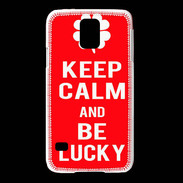 Coque Samsung Galaxy S5 Keep Calm Be Lucky Rouge