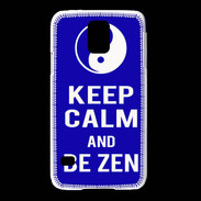 Coque Samsung Galaxy S5 Keep Calm Be Zen Bleu