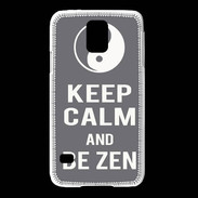 Coque Samsung Galaxy S5 Keep Calm Be Zen Gris