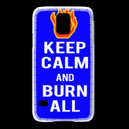 Coque Samsung Galaxy S5 Keep Calm Burn Bleu