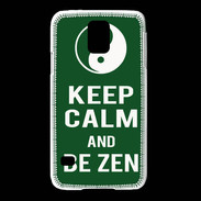 Coque Samsung Galaxy S5 Keep Calm Be Zen Vert