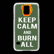 Coque Samsung Galaxy S5 Keep Calm Burn Kaki