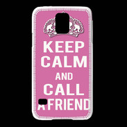 Coque Samsung Galaxy S5 Keep Calm Call Rose