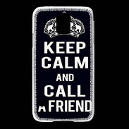 Coque Samsung Galaxy S5 Keep Calm Call friend Noir