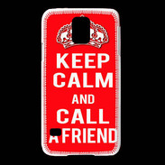 Coque Samsung Galaxy S5 Keep Calm Call friend Rouge