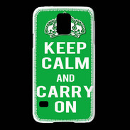Coque Samsung Galaxy S5 Keep Calm Carry on Vert