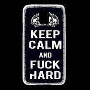 Coque Samsung Galaxy S5 Keep Calm Fuck hard Noir