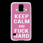 Coque Samsung Galaxy S5 Keep Calm Fuck hard Rose