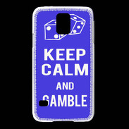 Coque Samsung Galaxy S5 Keep Calm Gamble Bleu