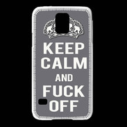 Coque Samsung Galaxy S5 Keep Calm Fuck Off Gris