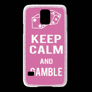 Coque Samsung Galaxy S5 Keep Calm Gamble Rose