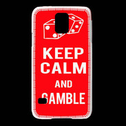 Coque Samsung Galaxy S5 Keep Calm Gamble Rouge