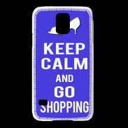 Coque Samsung Galaxy S5 Keep Calm Go Shopping Bleu