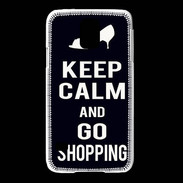 Coque Samsung Galaxy S5 Keep Calm Go Shopping Noir