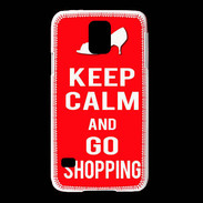 Coque Samsung Galaxy S5 Keep Calm Go Shopping Rouge