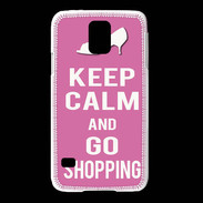 Coque Samsung Galaxy S5 Keep Calm Go Shopping Rose