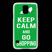 Coque Samsung Galaxy S5 Keep Calm Go Shopping Vert