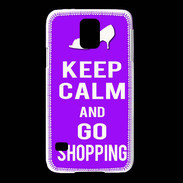 Coque Samsung Galaxy S5 Keep Calm Go Shopping Violet