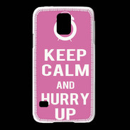 Coque Samsung Galaxy S5 Keep Calm Hurry up Rose
