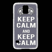 Coque Samsung Galaxy S5 Keep Calm Gris