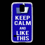 Coque Samsung Galaxy S5 Keep Calm Like This Bleu