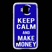Coque Samsung Galaxy S5 Keep Calm Make money Bleu