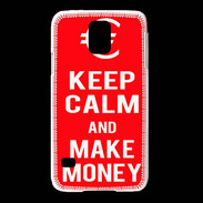 Coque Samsung Galaxy S5 Keep Calm Make money Rouge