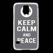 Coque Samsung Galaxy S5 Keep Calm Peace Gris