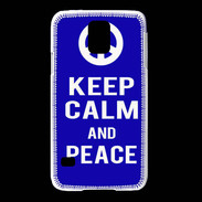 Coque Samsung Galaxy S5 Keep Calm Peace Bleu