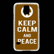 Coque Samsung Galaxy S5 Keep Calm Peace Marron