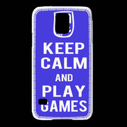 Coque Samsung Galaxy S5 Keep Calm Play games Bleu