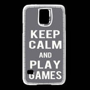 Coque Samsung Galaxy S5 Keep Calm Play games Gris