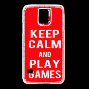 Coque Samsung Galaxy S5 Keep Calm Play games Rouge