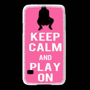Coque Samsung Galaxy S5 Keep Calm Play on Rose