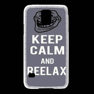 Coque Samsung Galaxy S5 Keep Calm Reelax Gris