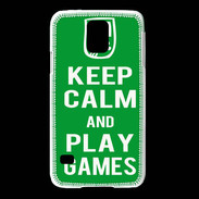Coque Samsung Galaxy S5 Keep Calm Play games Vert
