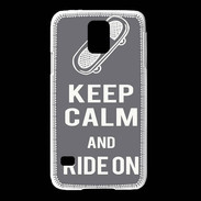 Coque Samsung Galaxy S5 Keep Calm Ride on Gris