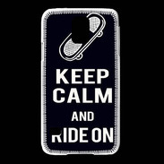 Coque Samsung Galaxy S5 Keep Calm Ride on Noir