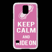 Coque Samsung Galaxy S5 Keep Calm Ride on Rose