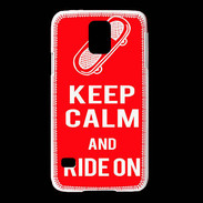 Coque Samsung Galaxy S5 Keep Calm Ride on Rouge